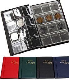 economico -120 portamonete 4 colori raccolta collezione deposito soldi penny album tasche per libri