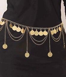 economico -Danza del ventre Accessori danza e ballo Cintura Catene in metallo Monetine dorate Monetine argentate Per donna Prestazioni Addestramento Alto Lega