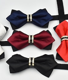 cheap -Men's Bow Tie Neckties Bowtie Pre-Tied Adjustable Rhinestones Bow Plain Wedding Birthday Party