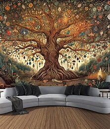 ieftine -copac al vieții agățat tapiserie soarele lună artă de perete tapiserie mare decor mural fotografie fundal pătură perdea acasă dormitor living decor