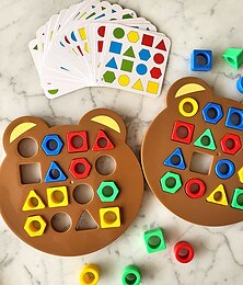 abordables -Bricolage enfants forme géométrique correspondance des couleurs 3d puzzle bébé montessori jouets apprentissage éducatif interactif bataille jeu jouets pour enfants