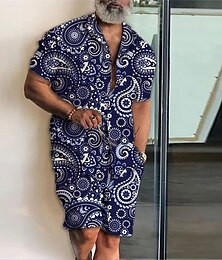 economico -Per uomo Paisley Vintage Fiori tropicali 2 pezzi Set di camicie Camicia hawaiana estiva Manica Corta Pantaloni corti Colletto cubano Moda Streetwear Designer All'aperto Streetwear Casuale Stampato