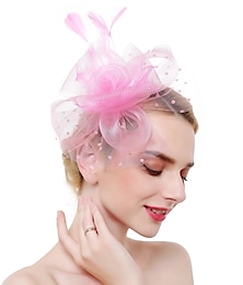 voordelige -fascinators kentucky derby hoed hoofddeksels organza fedora hoed vakantie cocktail retro elegant met veren minispot hoofddeksel hoofddeksels