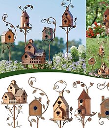 levne -zahradní kůly kovový dekor s tyčí venkovní kůl na terasu dvorek terasa venkovní zahradní dekorace a milovníci ptačích budek dvorek dvorek (2 cm otvor)