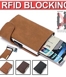 preiswerte -RFID Pop Up Kreditkartenhalter-Brieftasche Männer Visitenkartenetui schlanke minimalistische Trifold-Kreditkartenbörse für Frauen Kartenhalter Up