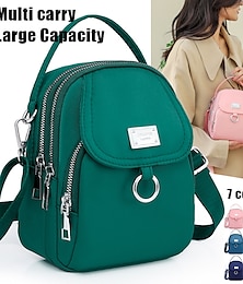 cheap -Women's Handbag Crossbody Bag Dome Bag Nylon Shopping Daily Buckle Zipper Adjustable Large Capacity Lightweight Solid Color Sapphire blue. Haze blue. Dark green.