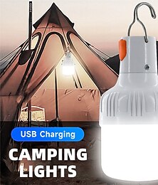 abordables -extérieur usb rechargeable led lampe ampoules 60w lumière de secours crochet camping pêche portable lanterne veilleuses