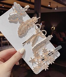billige -kvinners hårspenner sett for fest kveld daglig rhinestone legering