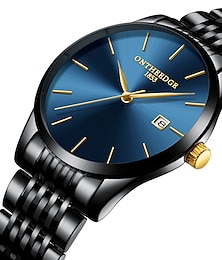 billige -ultratynne kvartsklokke herre analog luksus minimalistisk klassisk armbåndsur vanntett kalender kronograf klokker i rustfritt stål