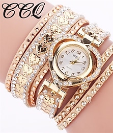 cheap -Luxury Ladies Fashion Love Dial Bracelet Watch Women Dress Rhinestone Soft Strap Quartz Watches Montre Femme
