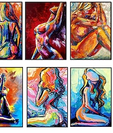 abordables -Abstrait femme nue toile peinture sexy corps art toile peinture imprimer sexe affiches mur art photos moderne chambre décor à la maison