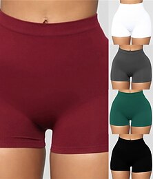 economico -Per donna Pantaloncini da palestra Pantaloncini da yoga Pantaloncini da motociclista Fasciante in vita Sollevamento dei glutei Vita alta Yoga Fitness Allenamento in palestra Pantaloni Nero Bianco