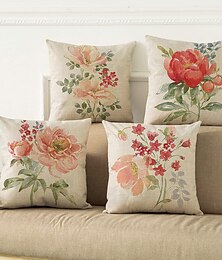 abordables -4.0 pcs Polyester Housse de coussin, Imprime Décoration artistique Rétro Vintage Loisir Carré Traditionnel Classique