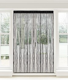 abordables -Rideaux à Cordes Sparkle Porte Rideau Fly Poche pour tringle à Rideau, Rideaux Panneau diviseur fenêtre Porte Moustiquaire pour Porte Mur et décoration de fenêtre, 100 * 200cm