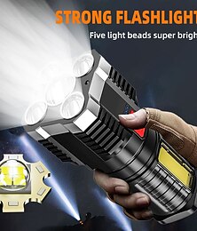 abordables -Linterna brillante multifuncional de 5 ledes para exteriores, luz lateral cob portátil, luz de trabajo, recargable por usb