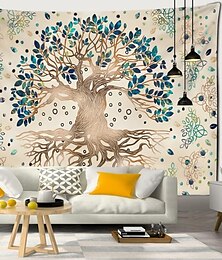 voordelige -levensboom mandala hangend tapijt kunst aan de muur boho groot tapijt muurschildering decor foto achtergrond deken gordijn thuis slaapkamer woonkamer decoratie
