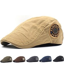 economico -Per uomo Cappello basco Cappello Ascot Cappello da strillone Nero Blu marino scuro Cotone La moda Regolabile Streetwear Moda La moda degli anni '20 Esterno Giornaliero Per uscire Alfabetico Caldo