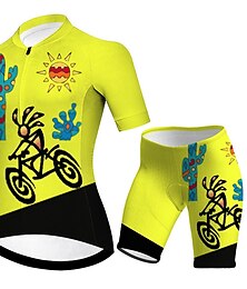 abordables -Mujer Maillot de Ciclismo con Culotte Manga Corta MTB Bicicleta Montaña Ciclismo Carretera Violeta Amarillo Rojo Graphic Bicicleta Transpirable Secado rápido Licra Deportes Graphic Ropa