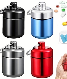 cheap -Waterproof Pocket Pill Organizer, Aluminum Pill Container, For Outdoor Camping Travel Daily Use