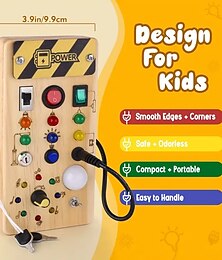 cheap -Montessori Busy Board For Toddlers With 8 LED Light Switches Sensory Toy Light Switch Toy Travel Toy For Babies And Toddlers Over 1 Years Old