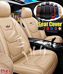 baratos -Starfire universal 5d couro pu capa de assento dianteiro tapete de assento de carro impermeável protetor de assento de carro respirável
