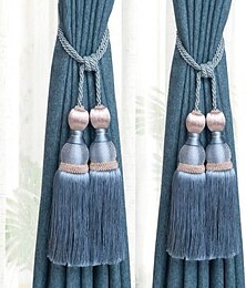 cheap -2 Pcs Rope Curtain Tassel Tie Backs Curtain Fringe Tiebacks Holdbacks Window Drapes Curtain Supplies Rope Room Accessories