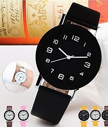 economico -l'orologio in pelle bianca semplice di vendita di modo guarda le donne vestono l'orologio analogico casuale del quarzo