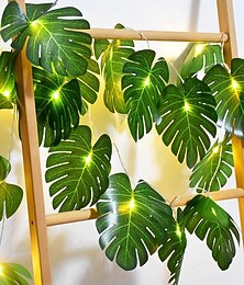 お買い得  -3 メートル 20led ヤシの葉ハワイアントロピカルパーティー装飾ライト家庭菜園屋外屋内ジャングルシーサイド屋外キャンプパーティーの装飾