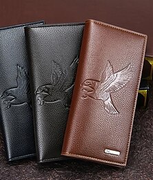 preiswerte -Geschenke zum Vatertag für Papa Neue Herren Lange Brieftasche Modische Männer Magnetverschluss-Tasche Große Kapazität Mehrfach-Kartensteckplatz Brieftasche