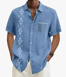 levne -pánská košile letní havajská košile s grafikou aloha košile květinová turndown khaki+khaki černá světle zelená námořnická modrá královská modrá 3D tisk outdoor street krátký rukáv 3D tisk knoflíkové