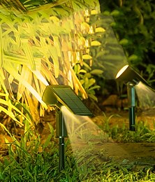 お買い得  -屋外用ソーラースポットライト、IP65防水43 LEDソーラーガーデン景観ライト、壁取り付け式自動オン/オフ、クリスマスヤード&ガーデン用