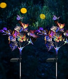 お買い得  -ソーラー LED カラフル バタフライ 芝生ライト - 防水 通路 & ガーデン ライト、クリスマス、結婚式 & ヴィラ ガーデン デコレーション用のツリー ライト プラグイン