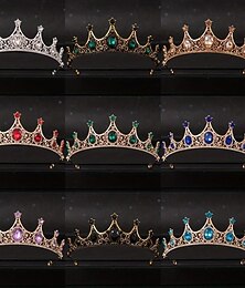お買い得  -ラインストーン クラウン ヘッドバンド 結婚式 花嫁 プリンセス クイーン ヘア ティアラ
