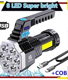 economico -torcia a 7 led ad alta potenza con luce laterale a pannocchia illuminazione esterna luce da lavoro impermeabile ricaricabile USB potente luce da pesca