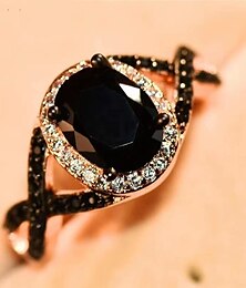 cheap -Ring Wedding Classic Black Chrome Precious Luxury Vintage 1PC Zircon