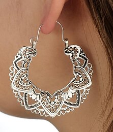 abordables -boucles d'oreilles créoles femme évider style vintage fleur boucles d'oreilles bijoux pour fête vacances bal / mariage d'automne