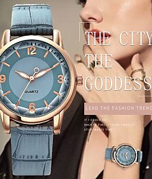 baratos -relógio feminino de quartzo simples com pulseira de couro relógio feminino de luxo relógio criativo para estudantes relógio feminino