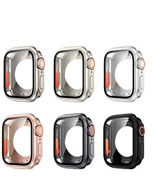 cheap -[1+1Pack] Watch Case with Screen Protector Compatible with Apple Watch Ultra 49mm / Series 8 7 41mm 45mm / Series 6 5 4 SE 40mm 44mm / Series 3 2 1 38mm 42mm All Around Protective Shockproof Tempered