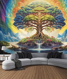 voordelige -levensboom 3d opknoping wandtapijten hippie muur art groot tapijt muurschildering decor foto achtergrond deken gordijn thuis slaapkamer woonkamer decoratie