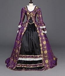 abordables -ancien Rococo Renaissance Maxi Robe Normal Juliette Cendrillon Fleur / Floral Princesse Col carré Tous Royal Halloween Carnaval Mascarade Performance Soirée Halloween Adultes Toutes saisons