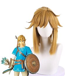 economico -La leggenda di Zelda Breath of the Wild Link Parrucca cosplay Parrucche di Halloween