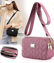 cheap -Women's Crossbody Bag Shoulder Bag Mobile Phone Bag Nylon Office Daily Zipper Adjustable Large Capacity Breathable Solid Color Wine Red Black Dark Red
