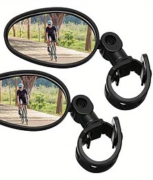 baratos -2 pçs espelho de bicicleta ajustável em 360 graus espelho de guidão giratório espelho de bicicleta de grande ângulo espelho retrovisor de ciclismo espelho retrovisor acrílico à prova de choque espelho