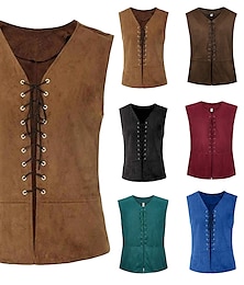 cheap -Vampire Pirate Knight Ritter Viking Celtic Knight Retro Vintage Punk & Gothic Medieval Renaissance 17th Century Cosplay Costume Vest Suede Vest Men's Women's Drawstring Costume Vintage Cosplay