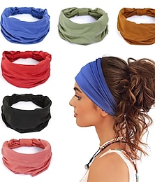 voordelige -brede hoofdbanden voor vrouwen antislip zachte elastische haarbanden yoga hardlopen sport workout gym head wraps geknoopt katoenen doek afrikaanse tulbanden bandana