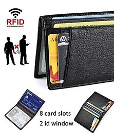 ieftine -portofel ultra subțire cu buzunar frontal portofel bifold pentru bărbați cu 8 sloturi pentru carduri portofel de călătorie minimalist flip id sloturi pentru fereastră pentru permis de conducere cărți