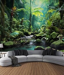 cheap -Rainforest Landscape Hanging Tapestry Wall Art Large Tapestry Mural Decor Photograph Backdrop Blanket Curtain Home Bedroom Living Room Decoration