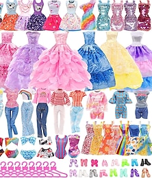 billiga -rosa docka kläder och accessoarer,11,5-tums docka kläder toppar bröllopsklänning kjol skor tillbehör bikini yitian docka