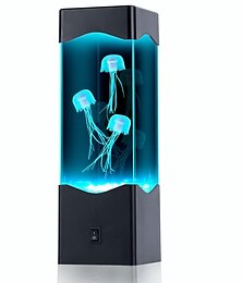 economico -lampada lava multicolore per meduse luci notturne per acquari alimentate tramite usb con 3 meduse, regali per la decorazione del desktop della stanza dell'ufficio per le vacanze di compleanno di