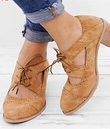 voordelige -Retro Oxford-hakken voor dames met uitsparingen – vintage Mary Jane-schoenen voor dagelijks gebruik en kantoorstijl
